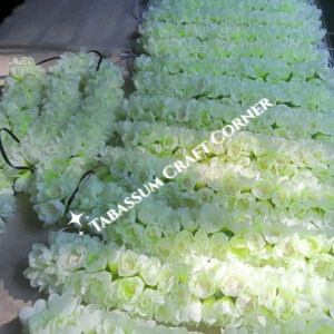 2. White Foam Jasmine Gajra – Soft Fabric Floral Touch - Belir Gajra - Foam kolir Gajra - Tabassum Craft Corner