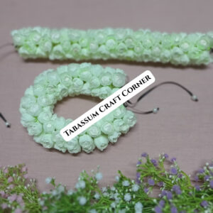 White Foam Jasmine Gajra – Soft Fabric Floral Touch - Tabassum Craft Corner - Feature Image