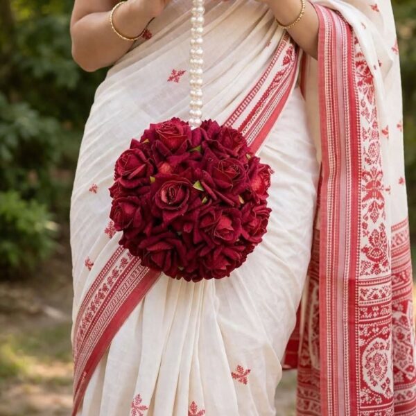 Artificial Flower Bag – Handmade Rose Purse for Bridal & Party Wear - Image 5